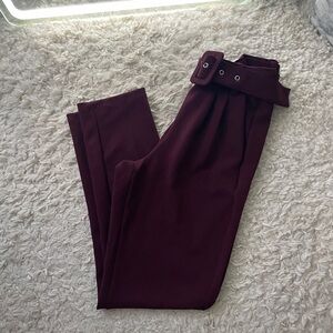Fashion Nova Deep Burgundy Women's Trousers